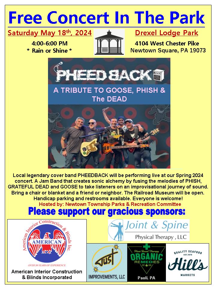 Pheedback at Newtown Square Concert in the Park